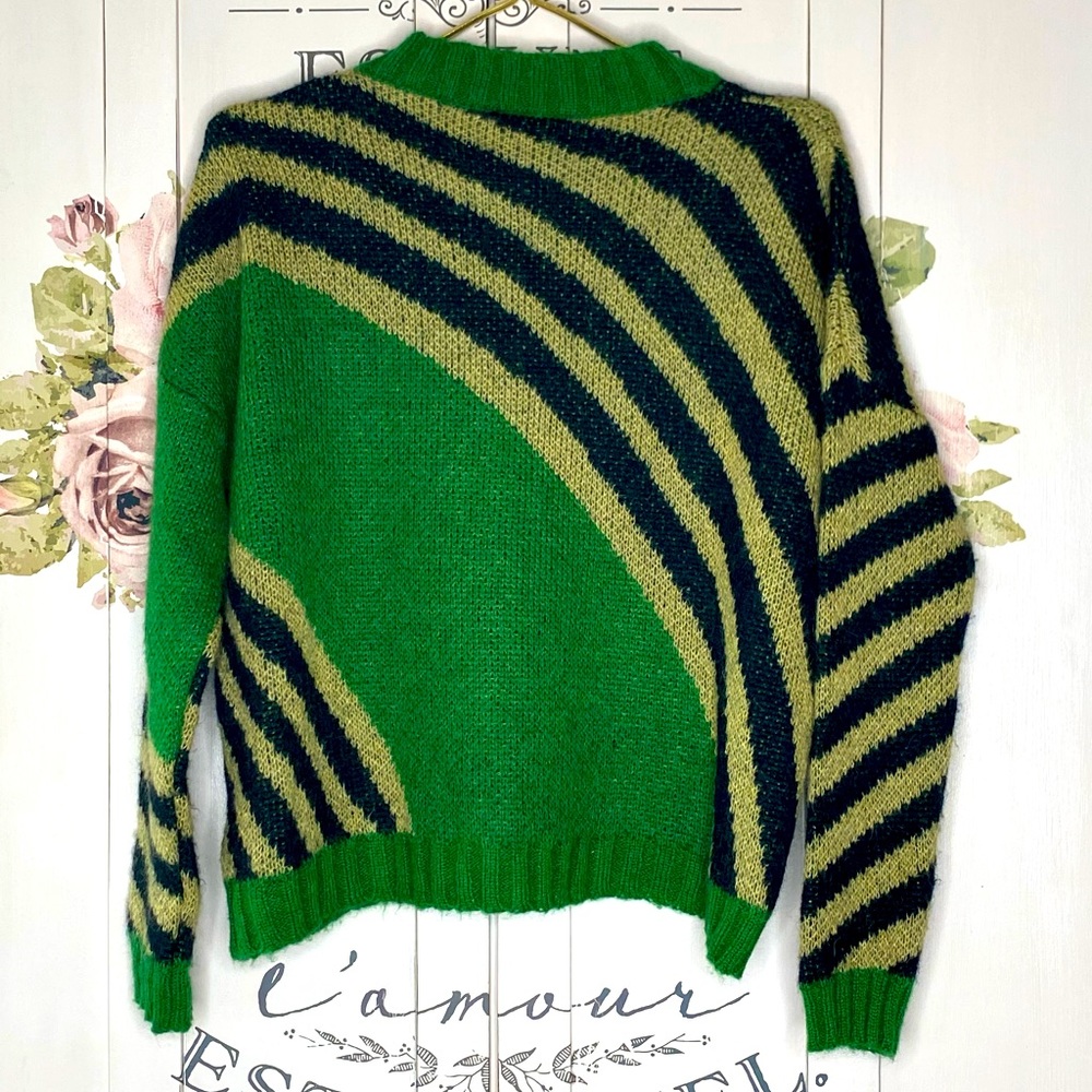 NICCOLAI Made in Italy Green Mohair Blend Sweater